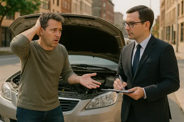 a man taking a report from the owner of a lemon car from Lemon Law Attorney San Antonio in San Antonio, TX - Lawyer near me