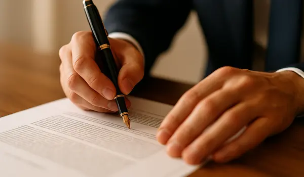 a lawyer using a pen to highlight a document from Lemon Law Attorney San Antonio in San Antonio, TX - nissan lemon law