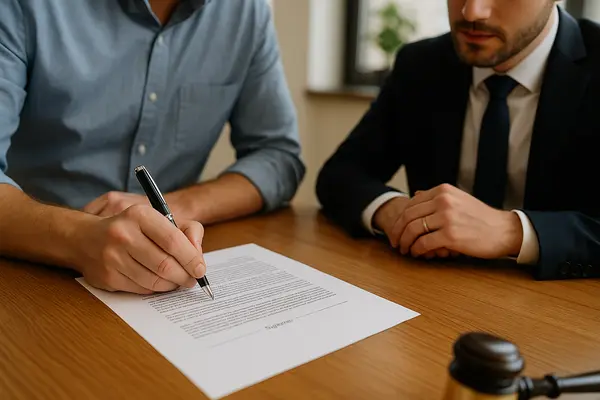 a lawyer with a client reviewing a document from Lemon Law Attorney San Antonio in San Antonio, TX - nissan lemon law a lawyer with a client reviewing a document from Lemon Law Attorney San Antonio in San Antonio, TX - nissan lemon law