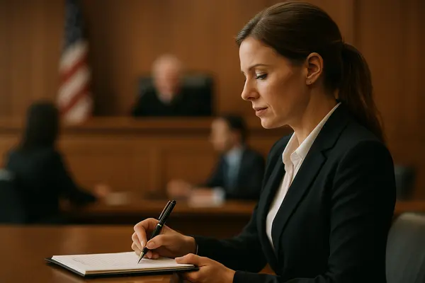 a female lawyer in a court room writing on her notes from Lemon Law Attorney San Antonio in San Antonio, TX - pro bono lemon law lawyers a female lawyer in a court room writing on her notes from Lemon Law Attorney San Antonio in San Antonio, TX - pro bono lemon law lawyers