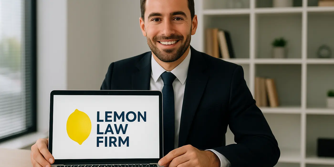 a lwayer in his office showing a laptop screen that says lemon law firm from Lemon Law Attorney San Antonio in Schertz, TX - Schertz TX a lwayer in his office showing a laptop screen that says lemon law firm from Lemon Law Attorney San Antonio in Schertz, TX - Schertz TX