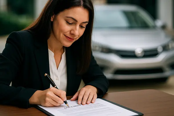 a female representative pointing with a pen to a car sales contract from Lemon Law Attorney San Antonio in San Antonio, TX - what is a lemon car a female representative pointing with a pen to a car sales contract from Lemon Law Attorney San Antonio in San Antonio, TX - what is a lemon car